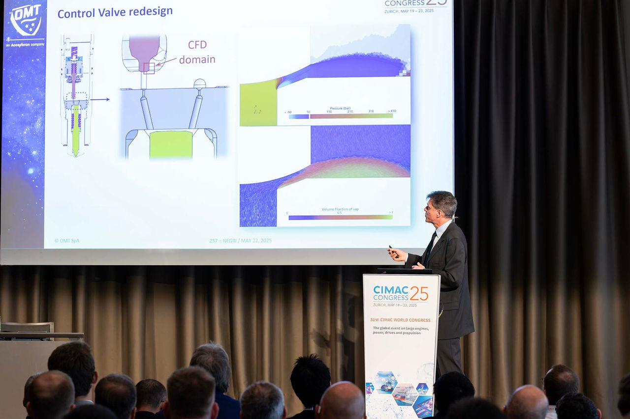 Claudio Negri, OMT, Accelleron, presenting at CIMAC Congress 2025