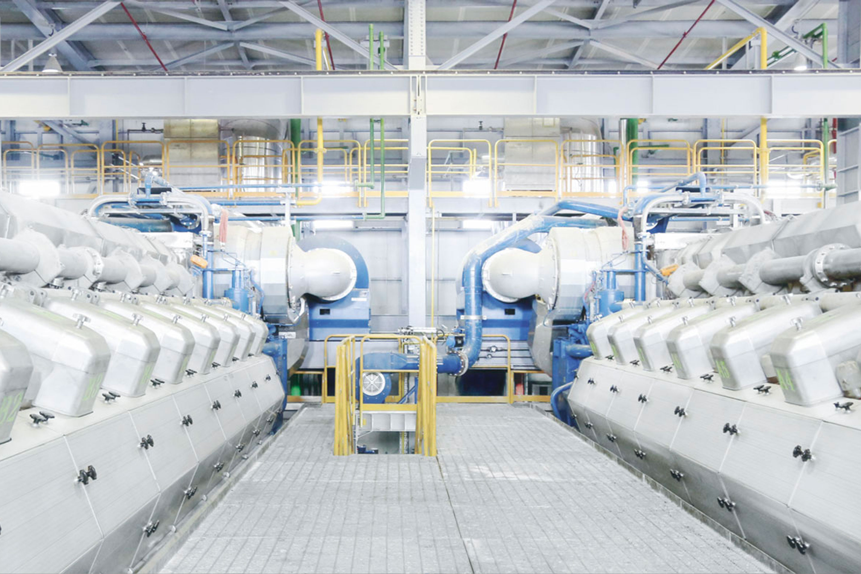 An engine room powered by ABB turbochagers