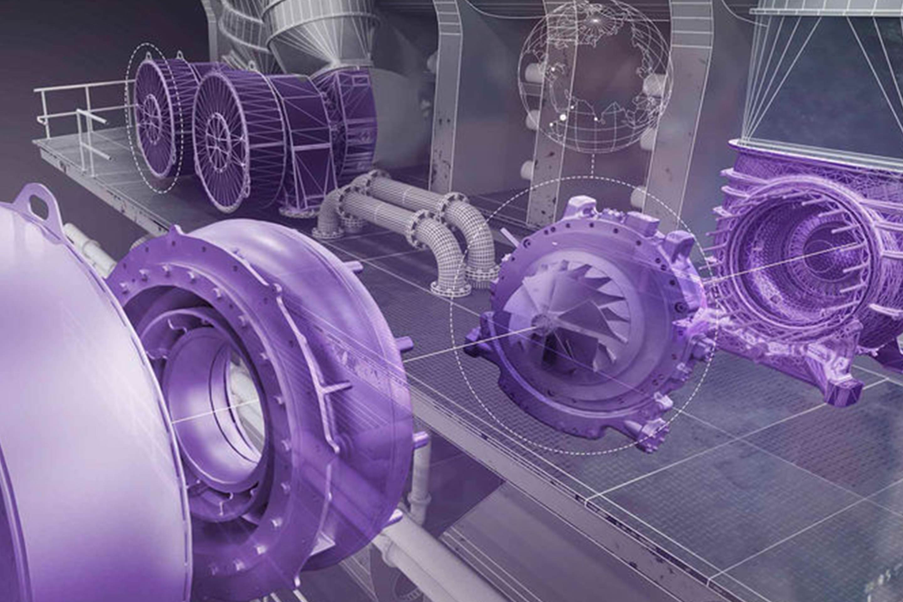 Custom artwork to represent the launch of the Accelleron ACCX300-L series turbocharger