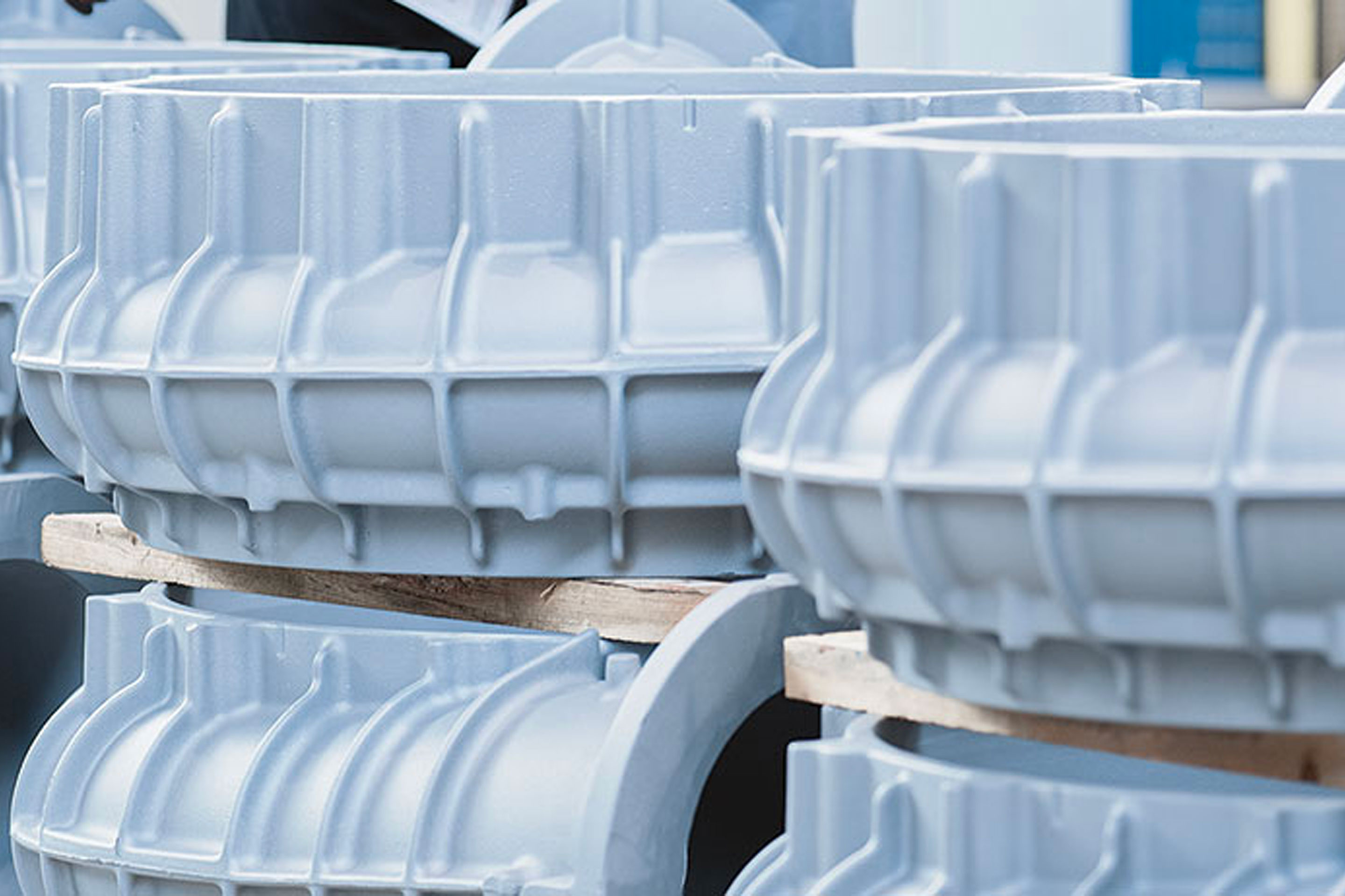 An image of ABB turbochargers stacked on top of each other