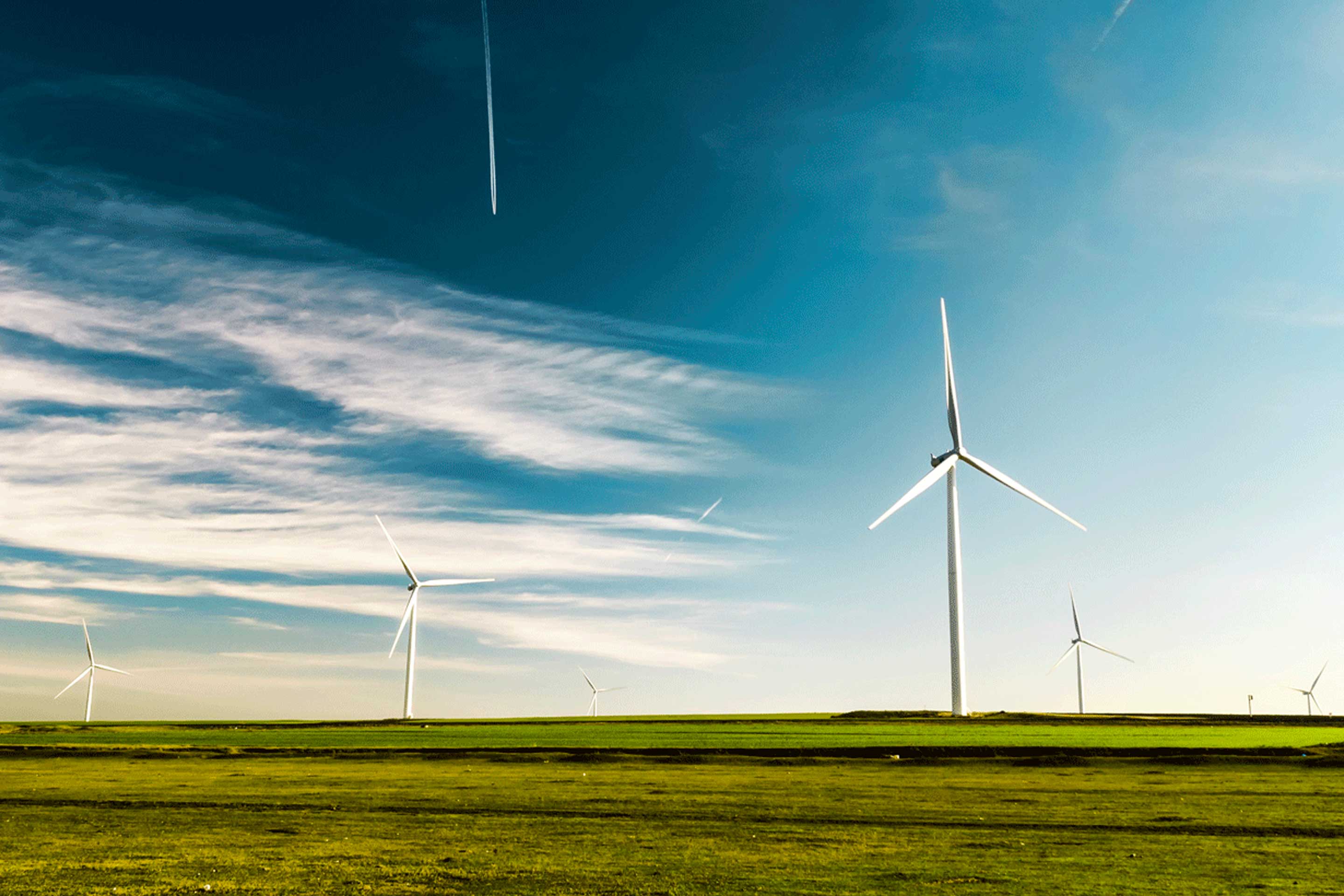 An image of windmills showing distributed power