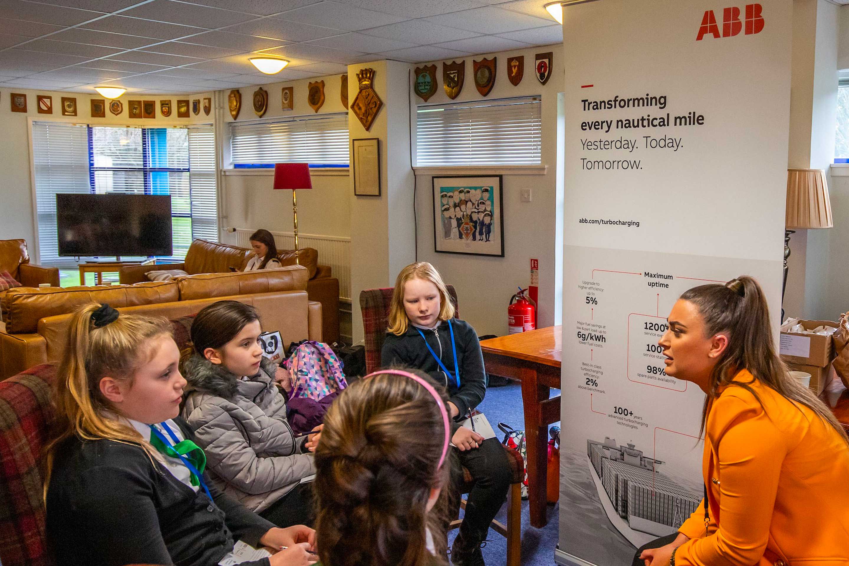 ABB Turbocharging's Stacey Anderson talks STEM to a classroom