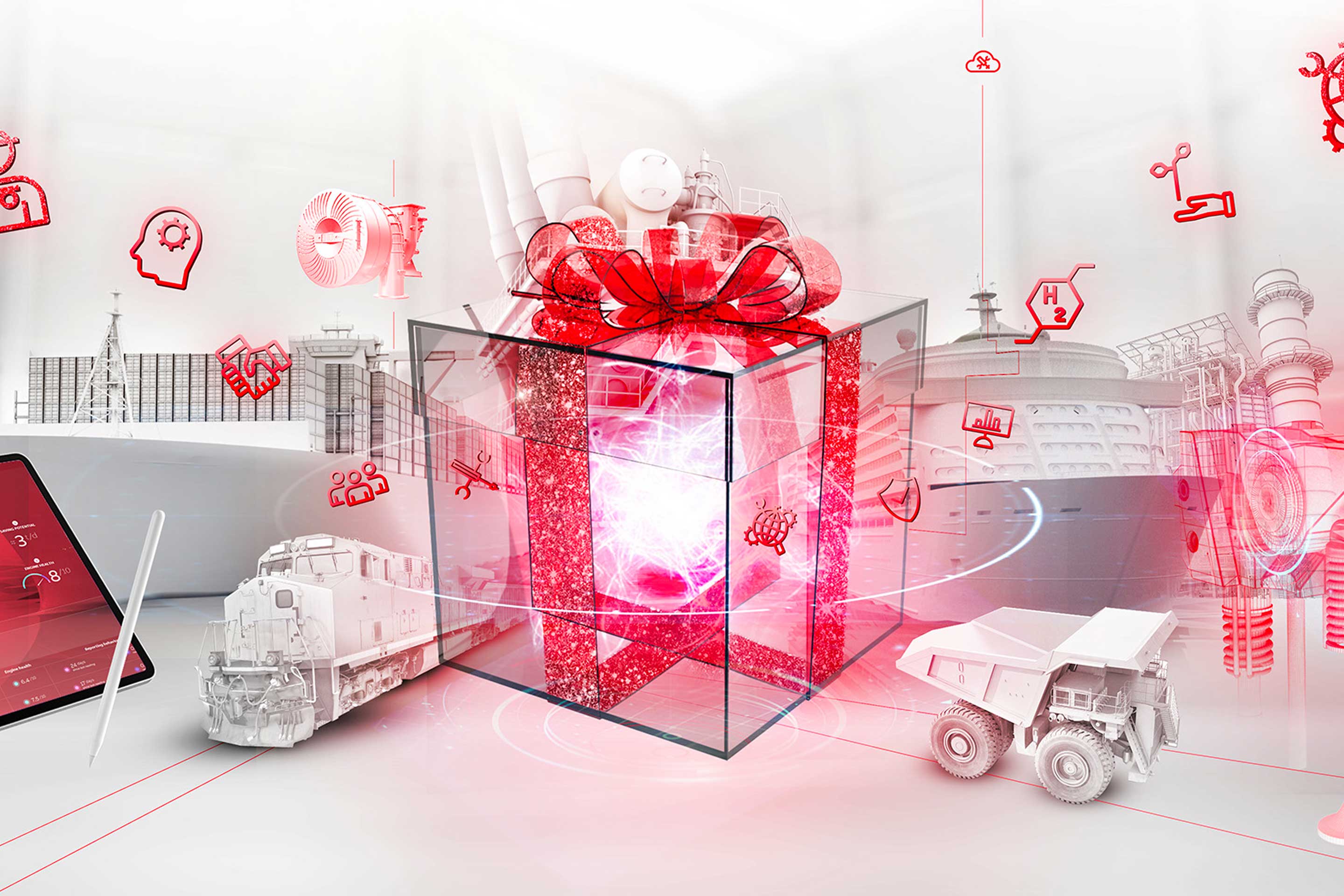 Artwork showing wrapped up presents