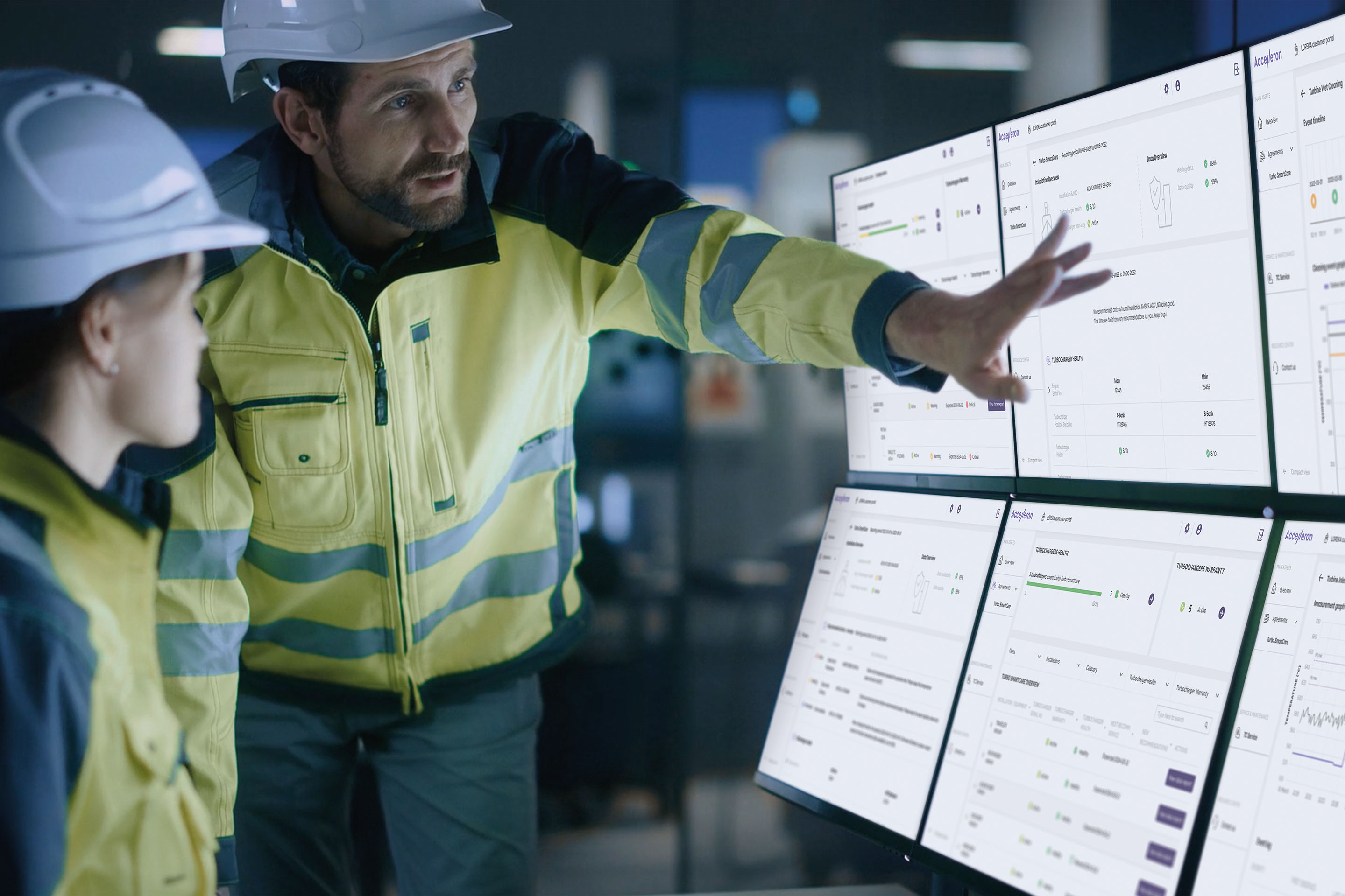 An image showing engineers looking at turbocharger insights