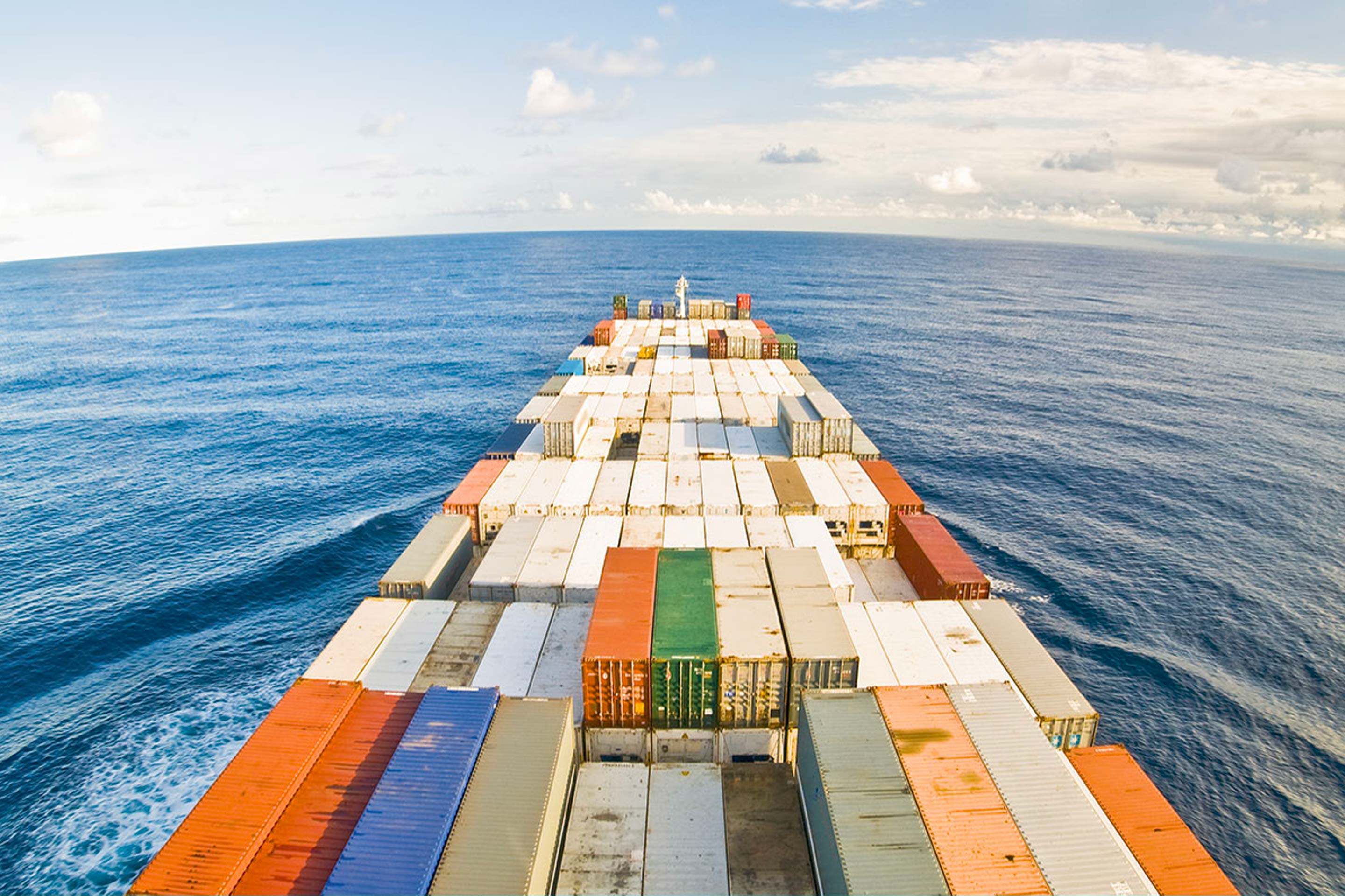 A container ship at sea