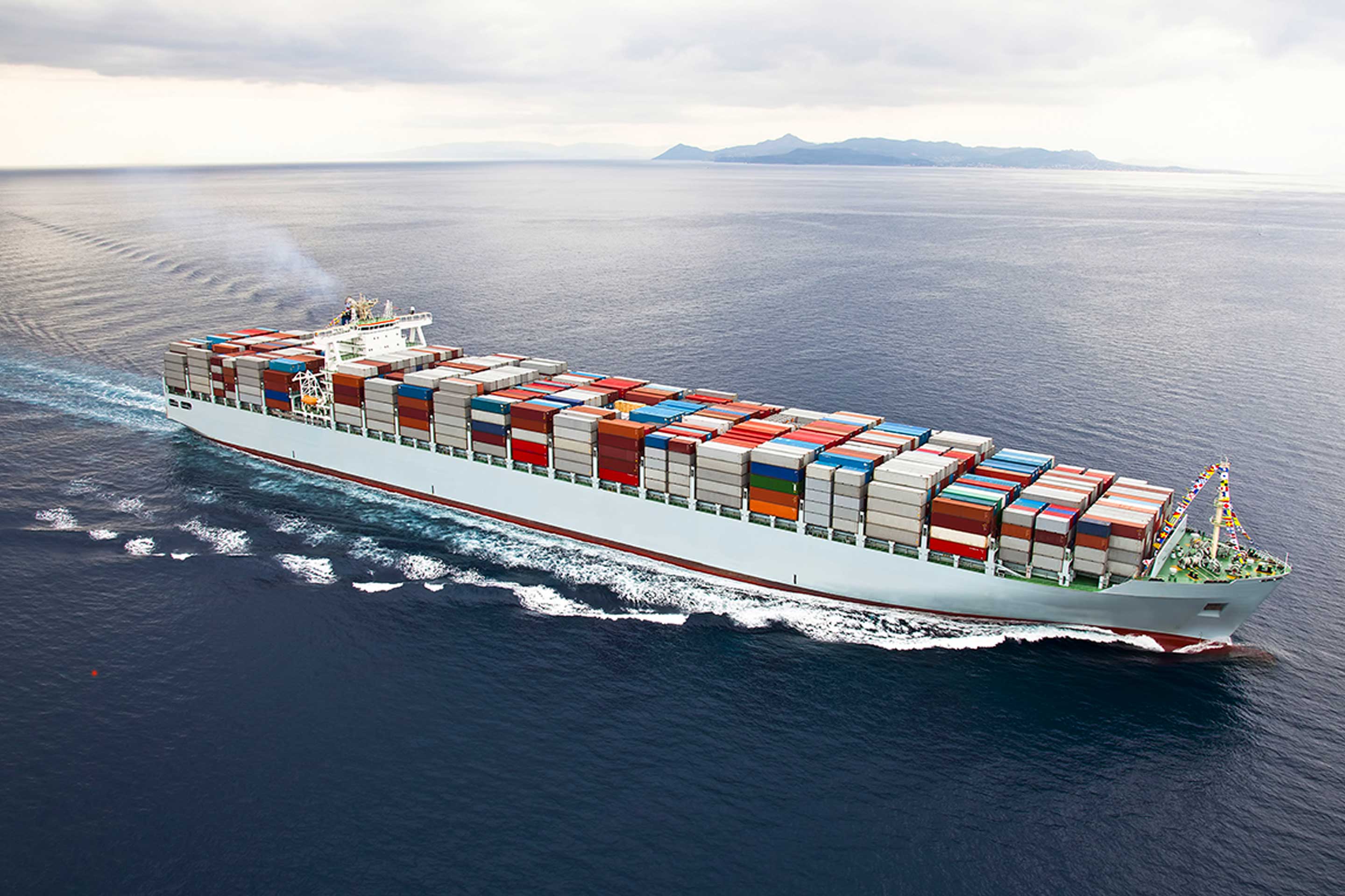 Aerial view of a Cargo vessel to highlight Tekomar XPERT