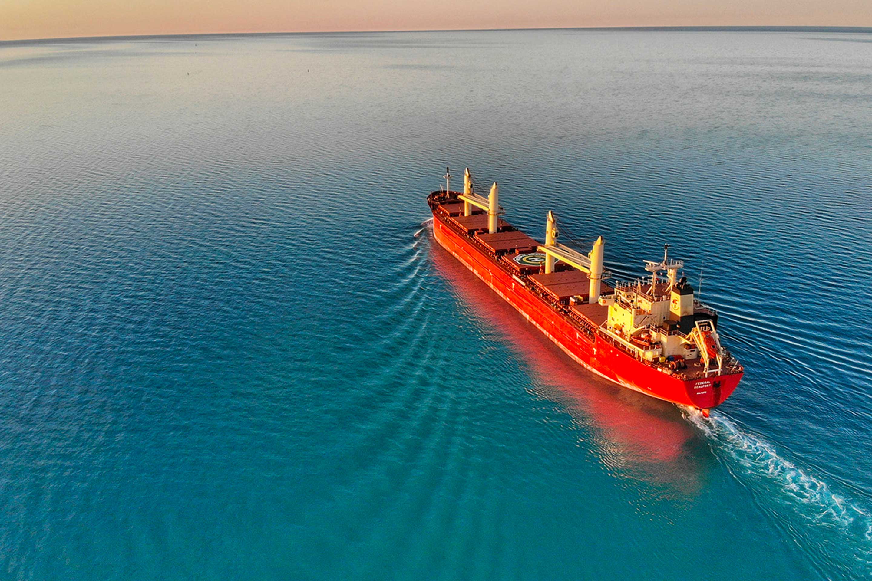 A ship at sea