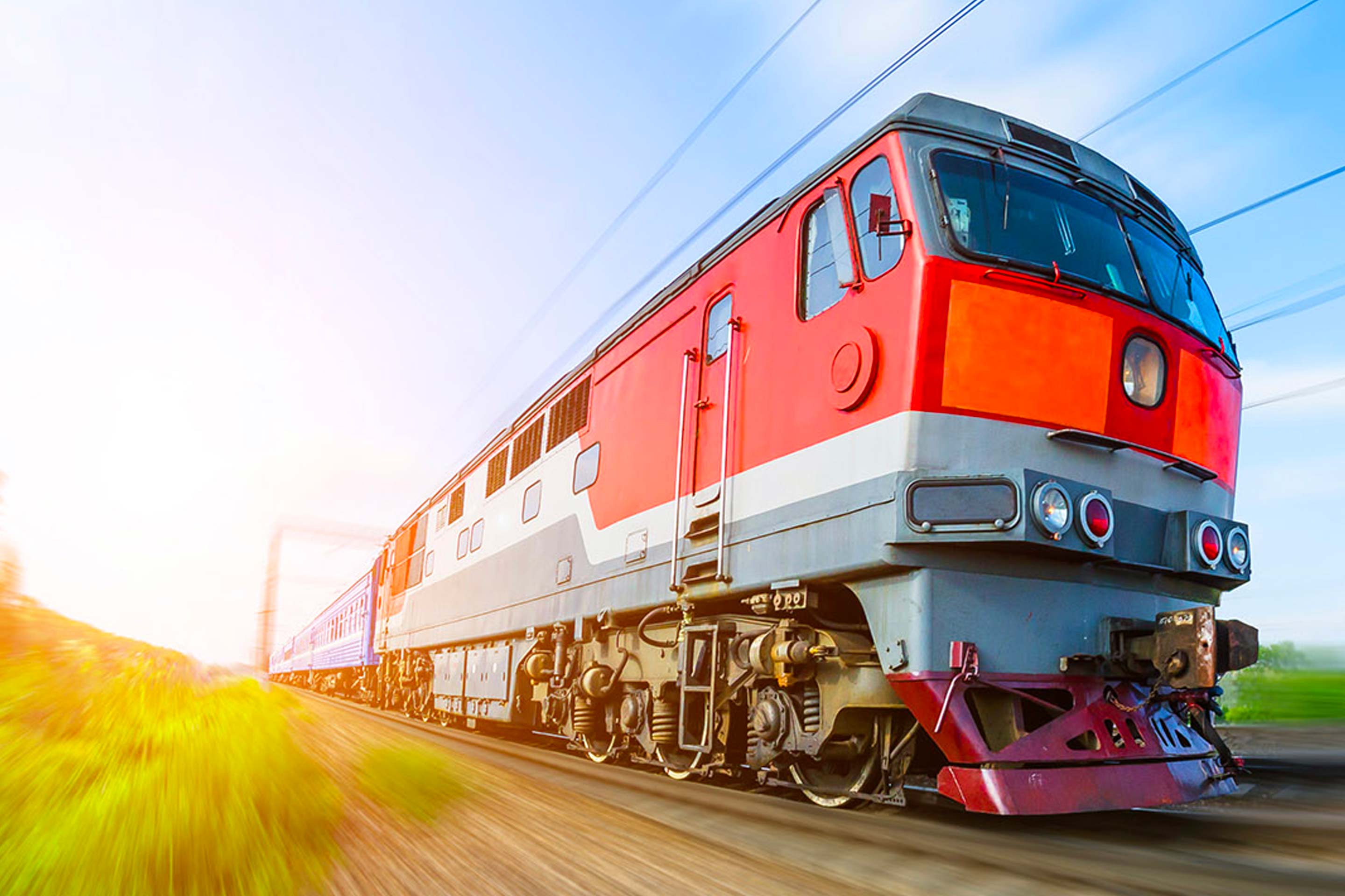 A diesel electric train