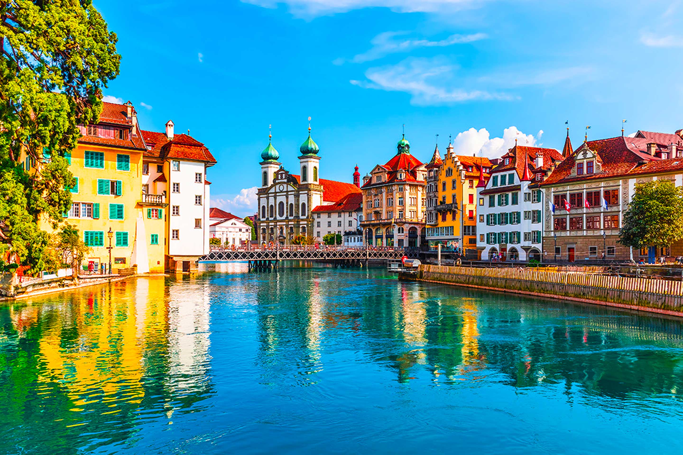 Old Town Lucerne, Switzerland, where Lucerne University students and ABB Turbocharging are working together