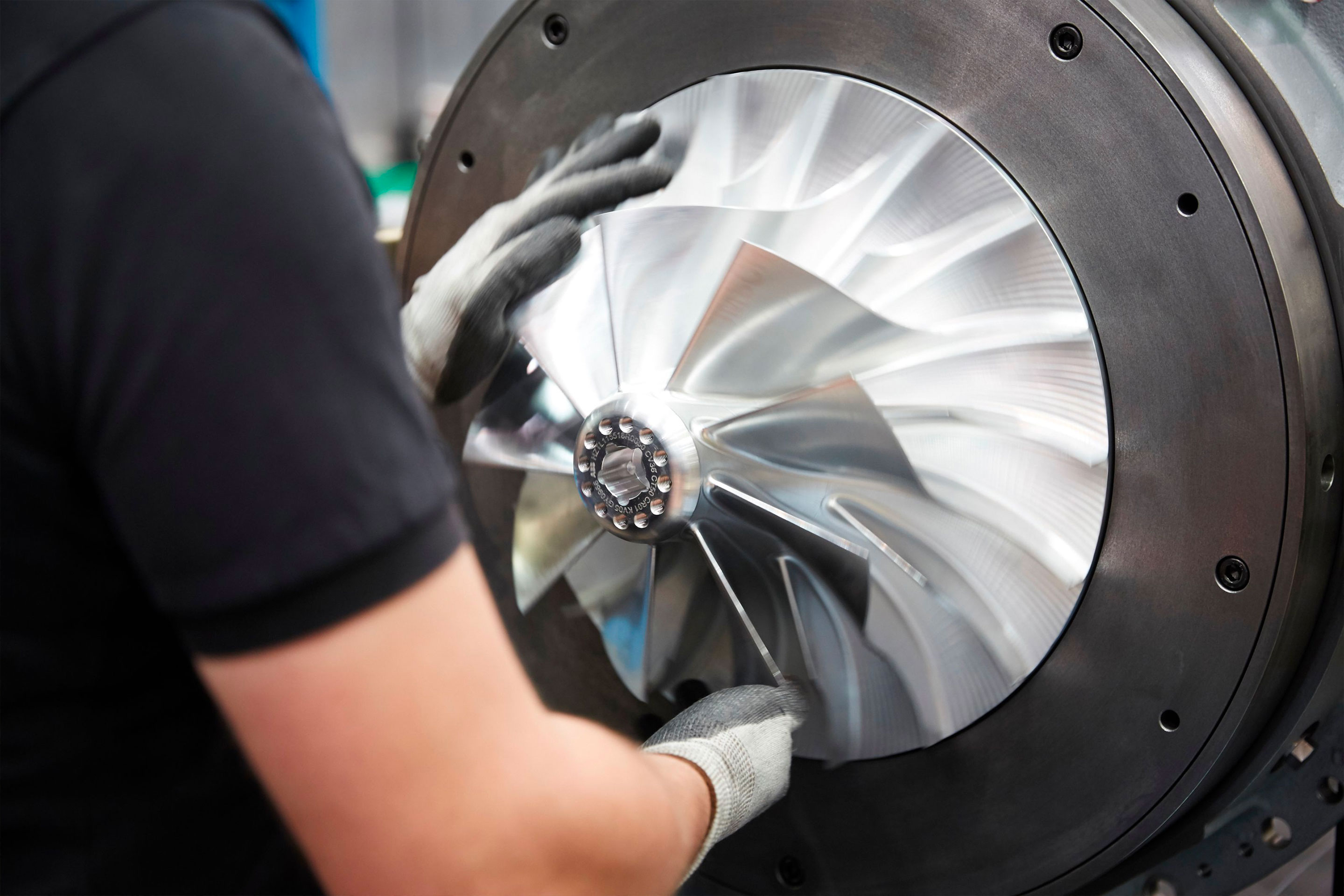 A turbocharger compressor wheel