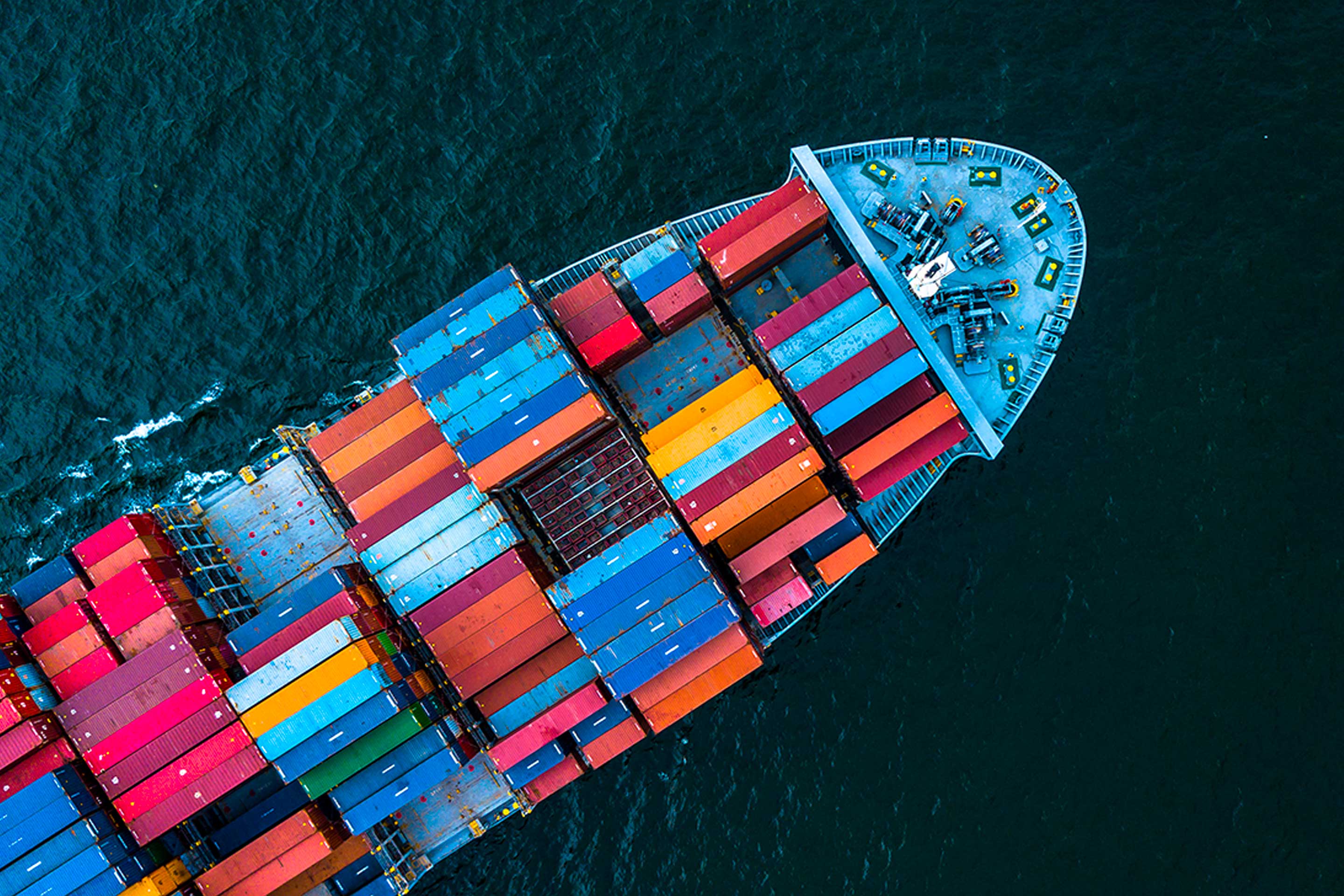 A container ship running on diesel fuel