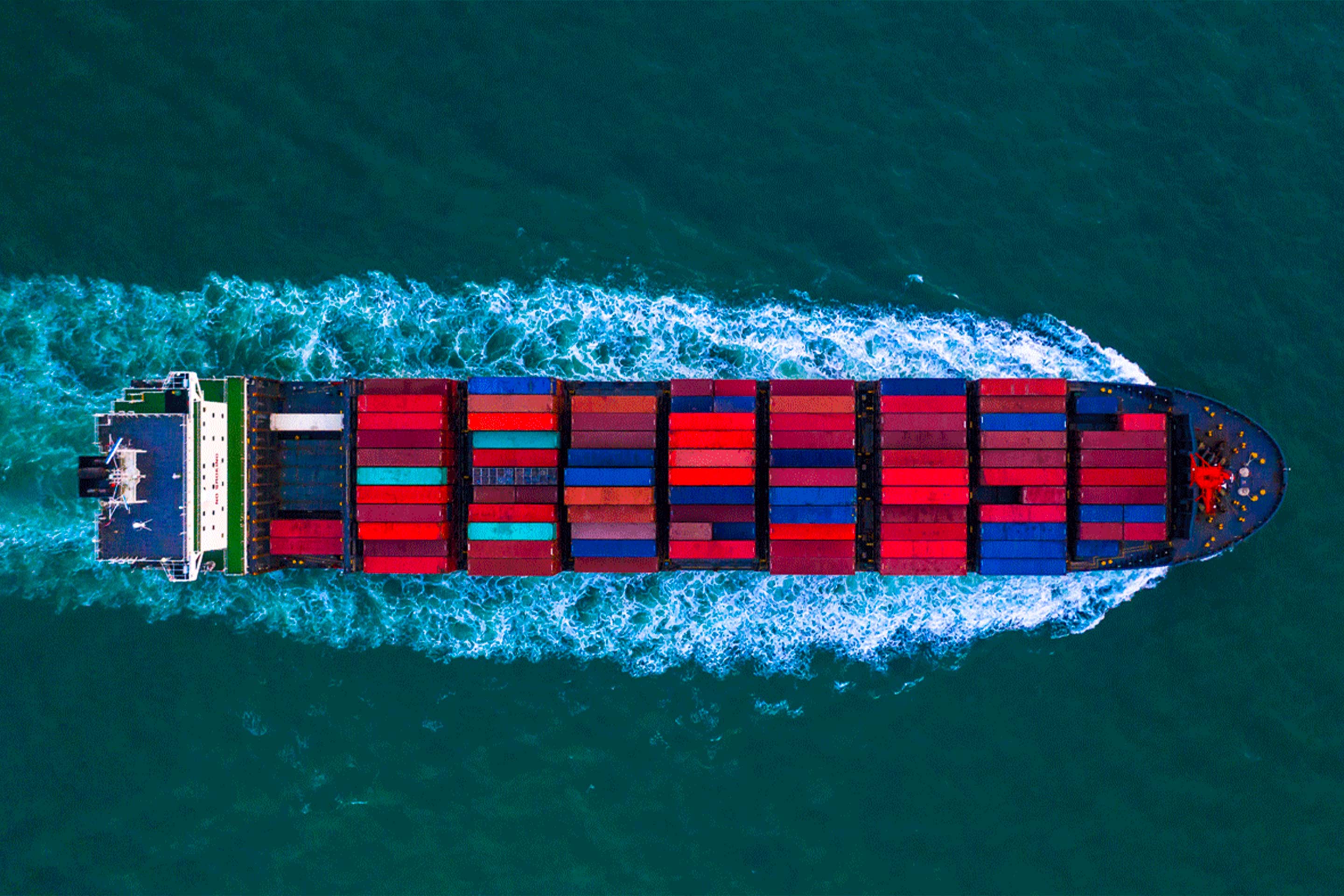 A container ship like the ones running ABB Tekomar XPERT