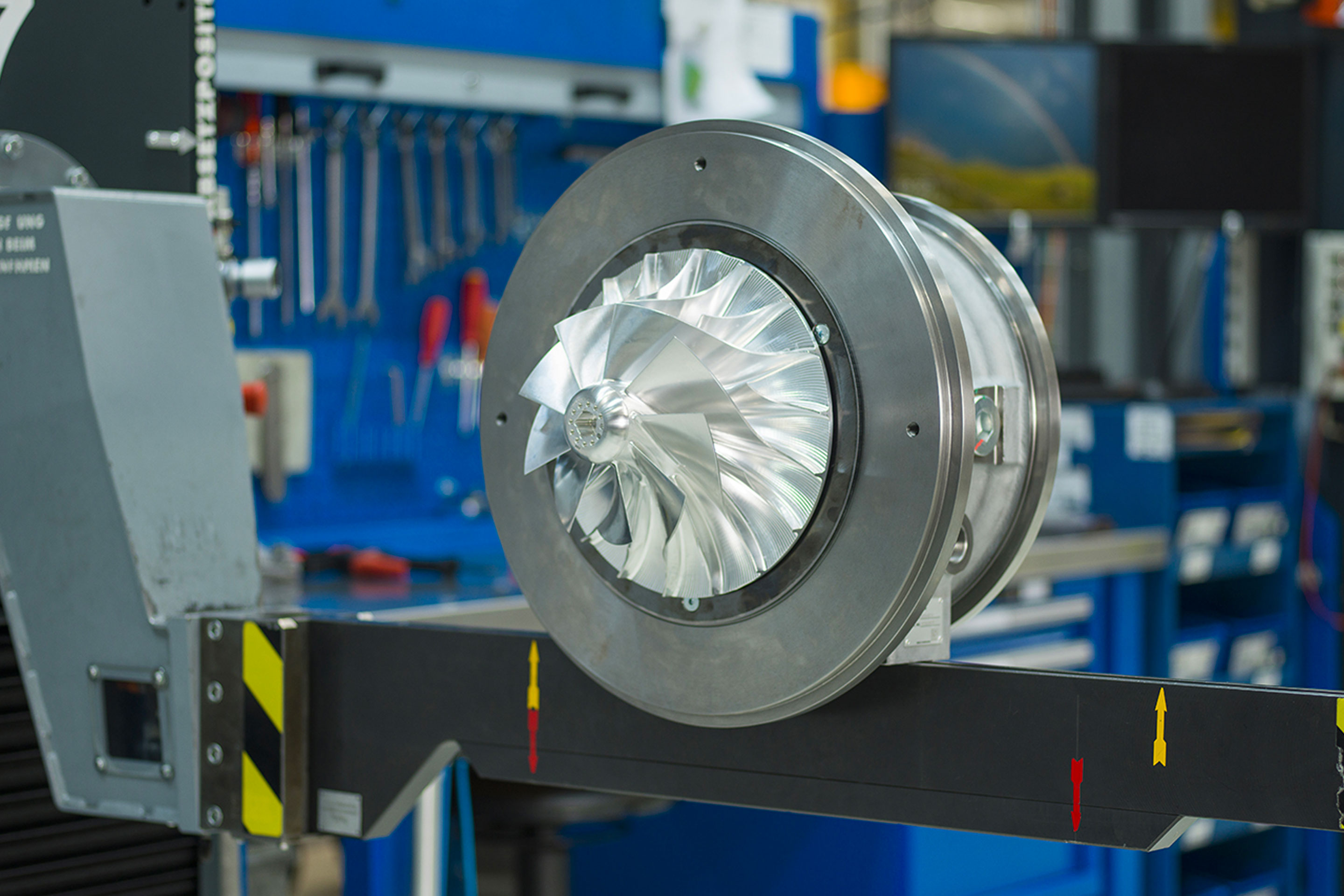 Image of an Accelleron A200-H turbocharger demonstrating sustainable performance