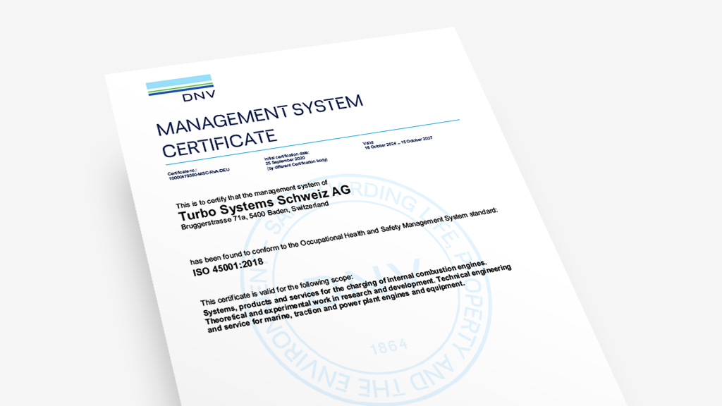 Accelleron certificate ISO 45001