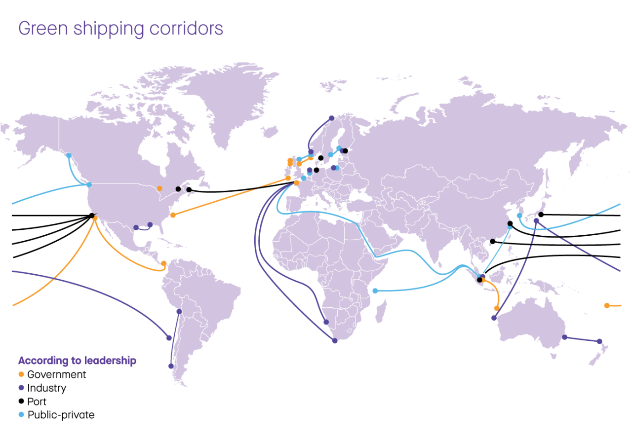 Map - Green Shipping Corridors Around the World