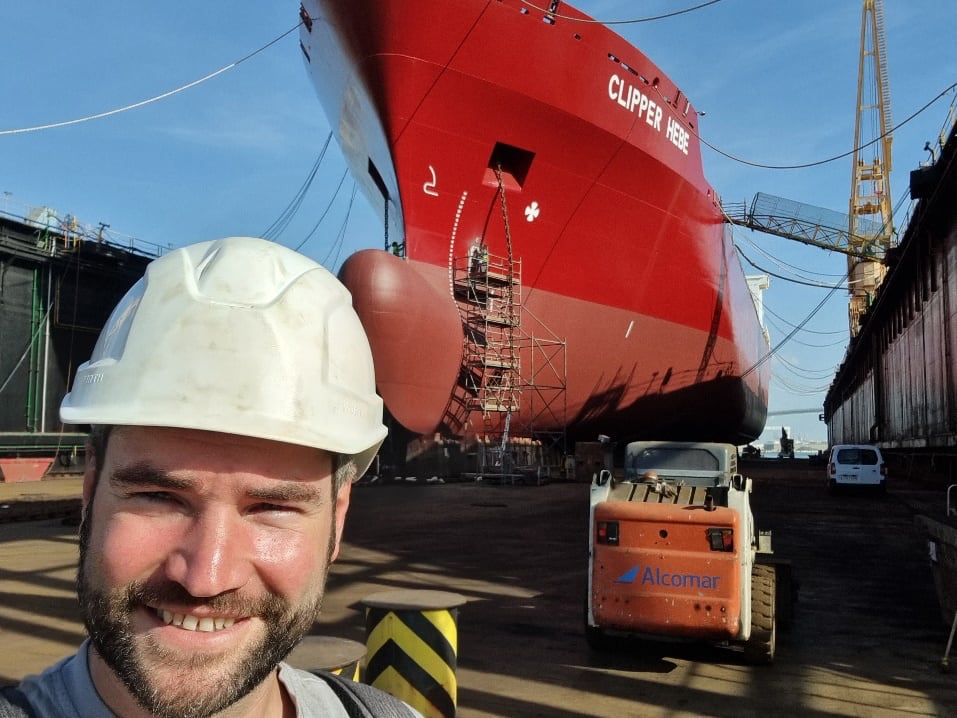 Reichmann at the Clipper Hebe in Cadiz, Spain.