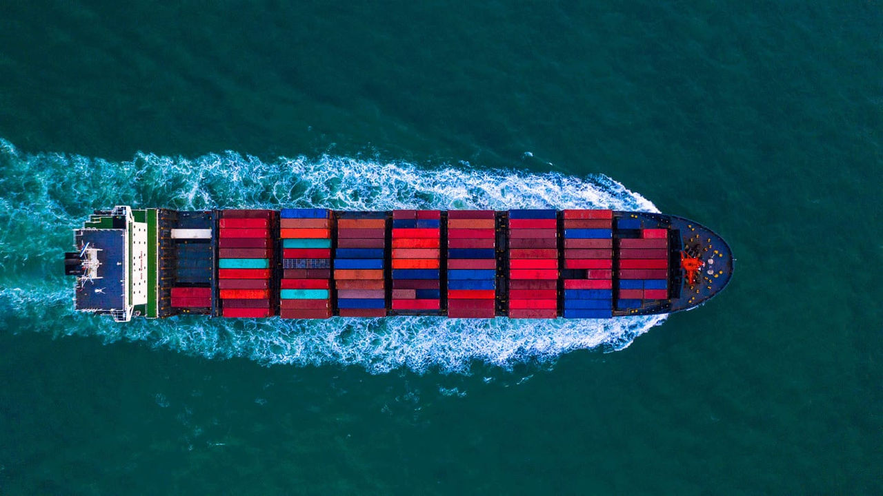 A container ship like the ones running ABB Tekomar XPERT