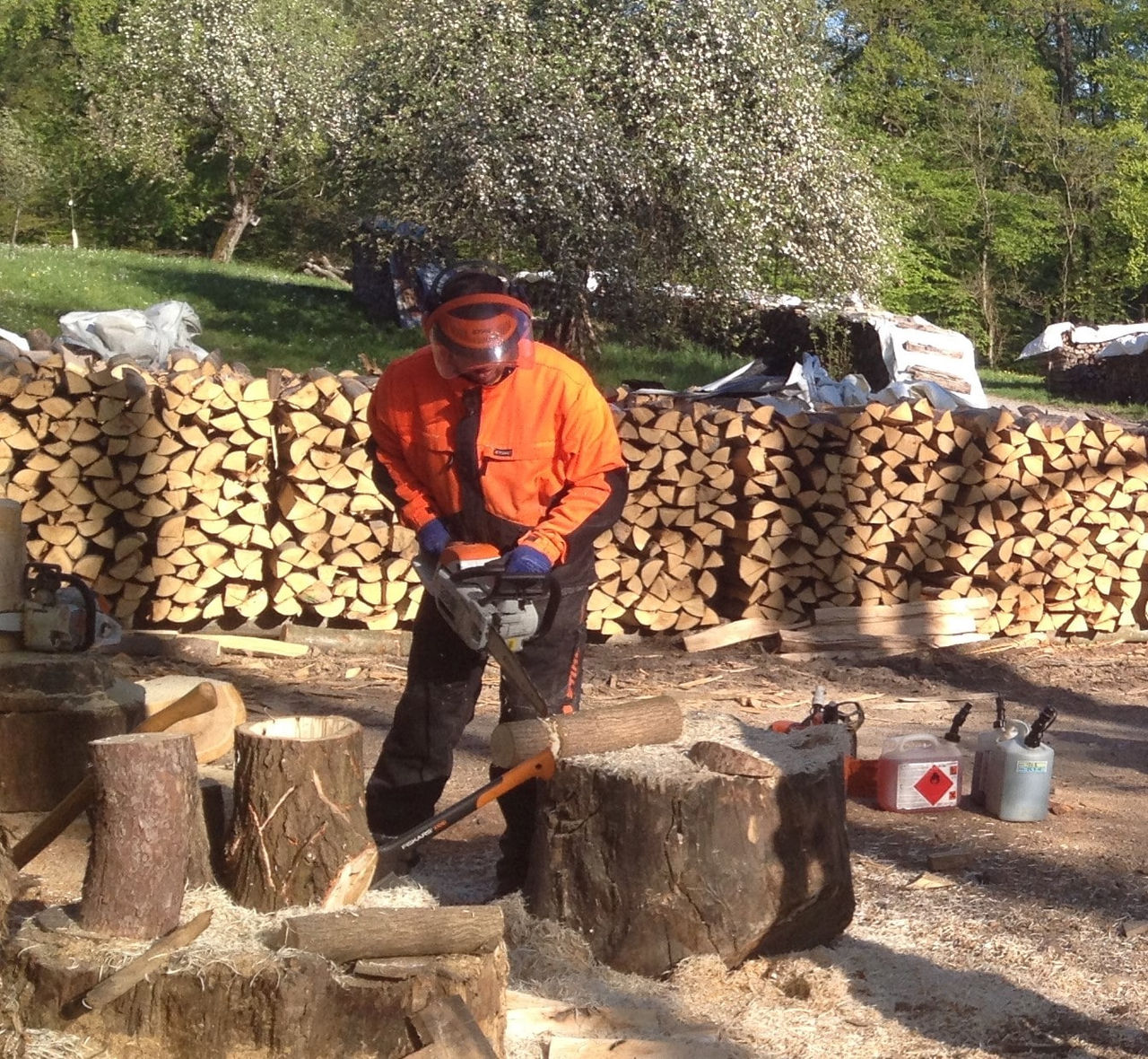 Matthias with the world’s smallest available two-stroke engine in a chainsaw