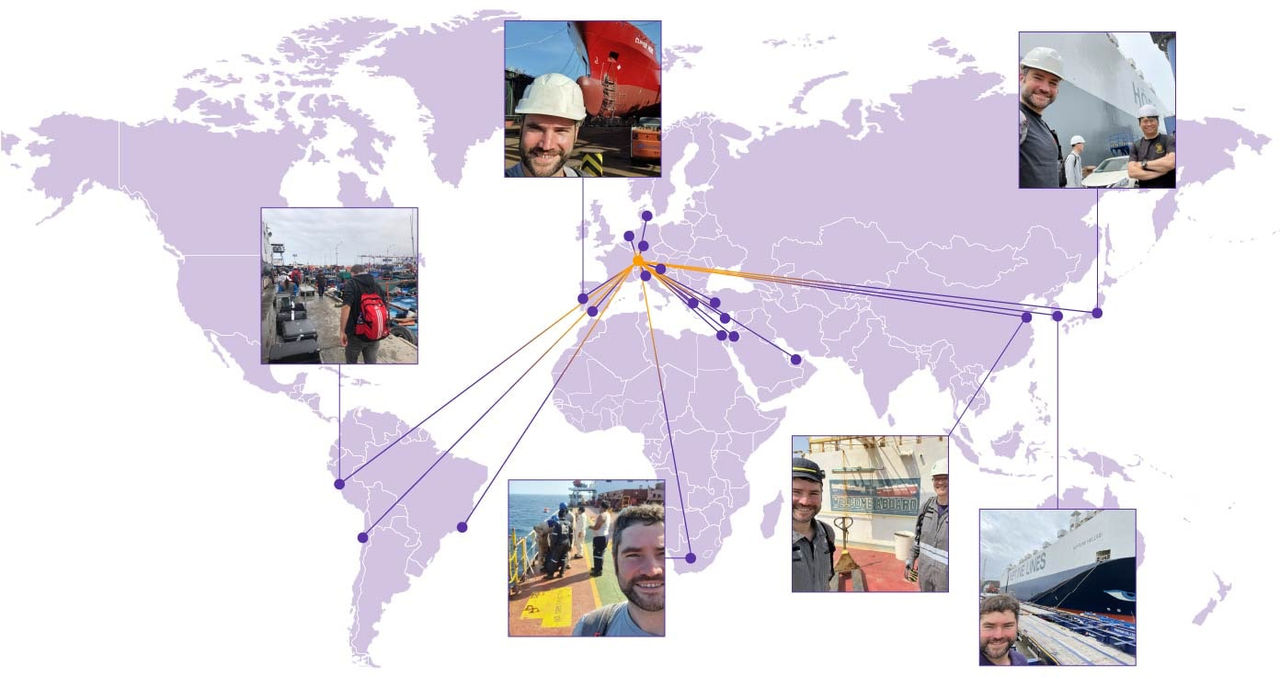 Matthias has visited the countries above, sometimes multiple times, to service ships.