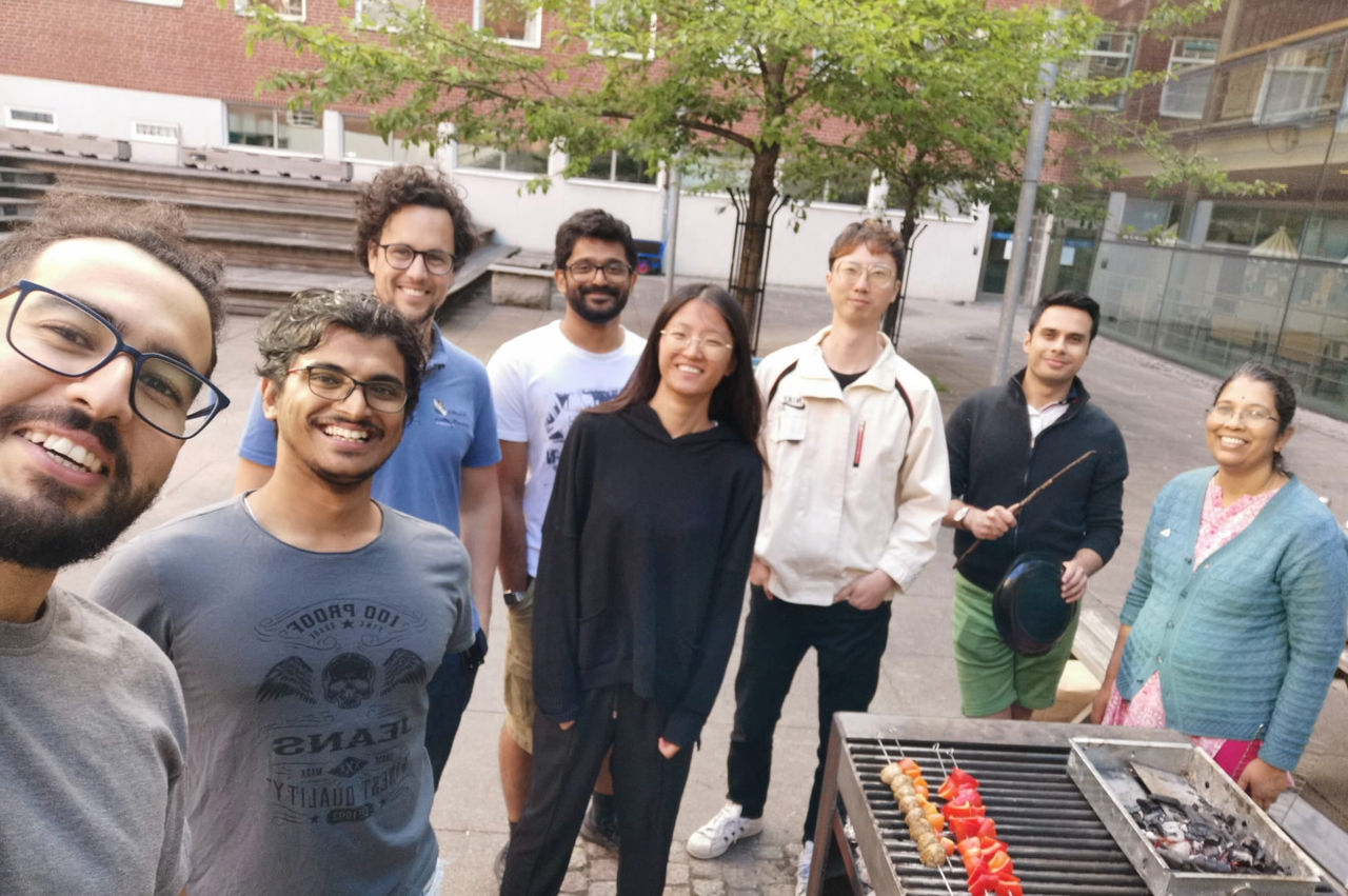 Qiyan at an after-work barbecue on the campus of Chalmers University of Technology in Sweden, 2022