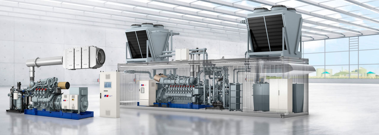 Accelleron - An image showing the mtu br4000l64fb biogas engine