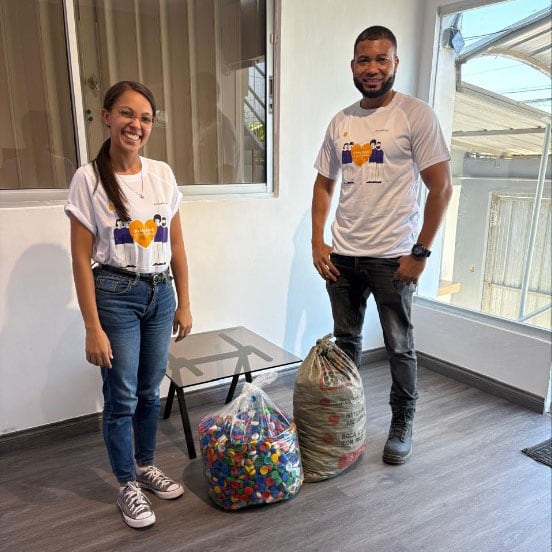Accelleron’s Dominican Republic team collected 2,000 plastic caps to be recycled
