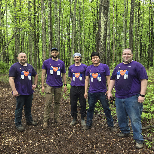 Accelleron team members in New Jersey leveled and graded over 305m of park trail