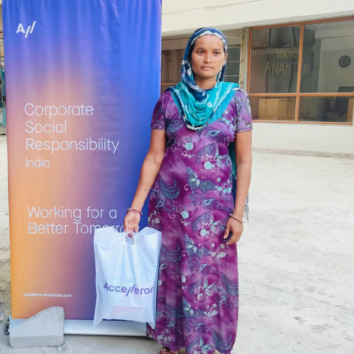 Accelleron India donated clothes 